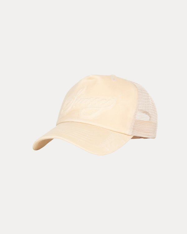 WAXED TRUCKER CURSIVE STITCH SNAPBACK